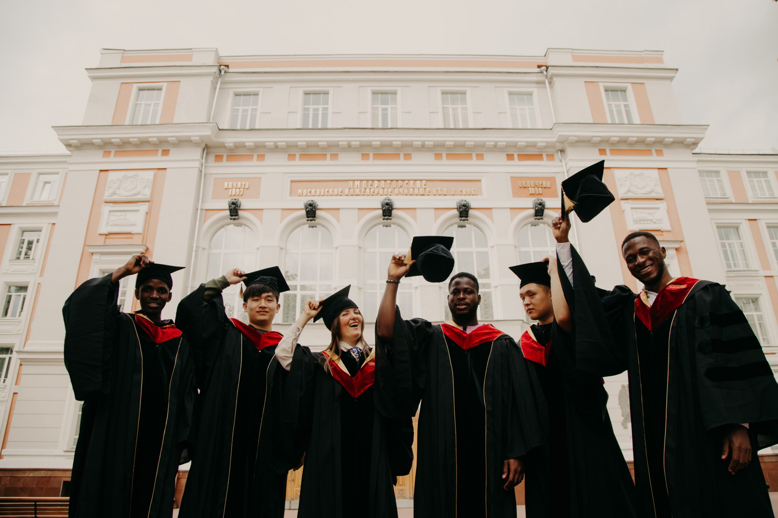 Graduation group holding caps